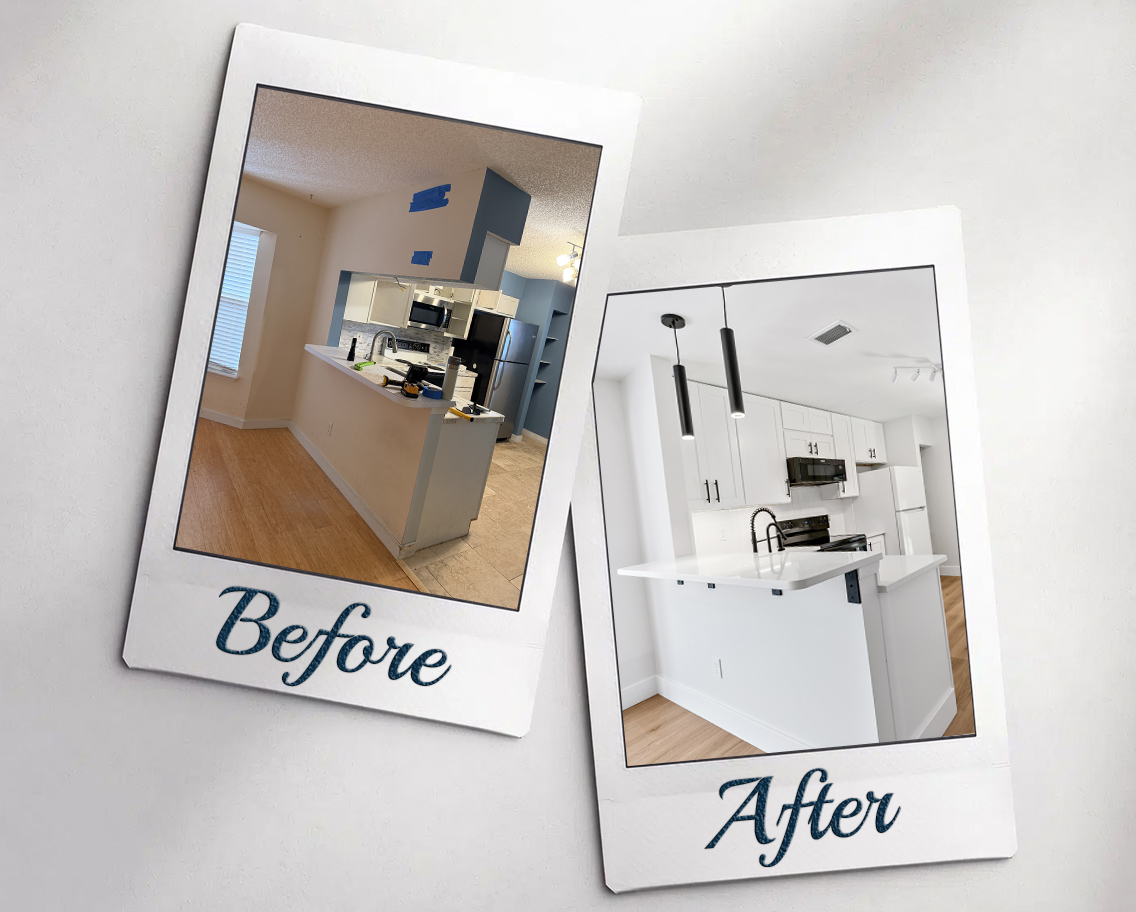 Full kitchen remodeling before and after in Jacksonville FL