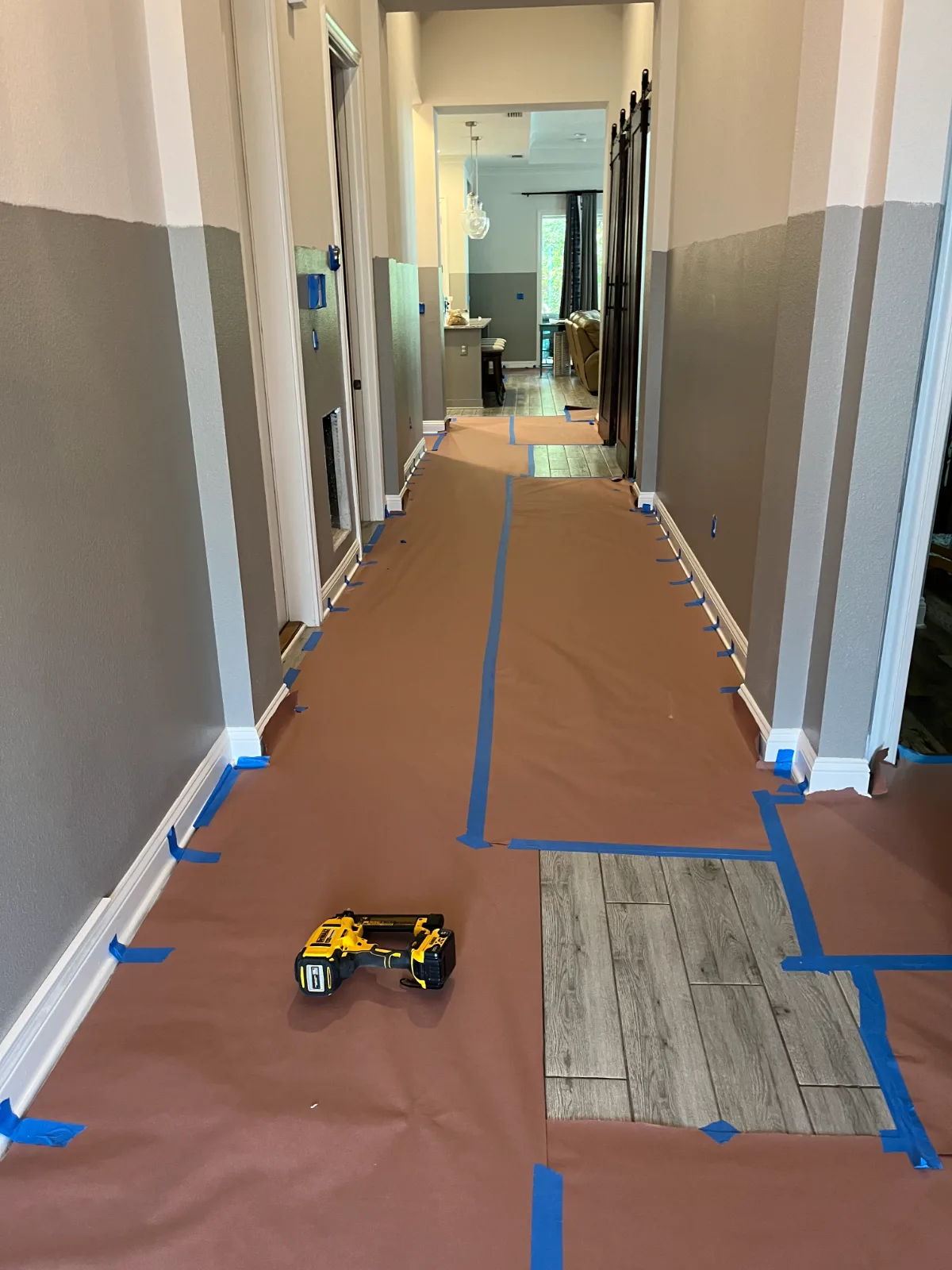Hallway before board and batten installation in Nocatee, FL